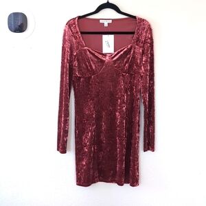 AND NOW THIS Size Medium Corset-Style Crushed-Velvet Dress nwt (3369)